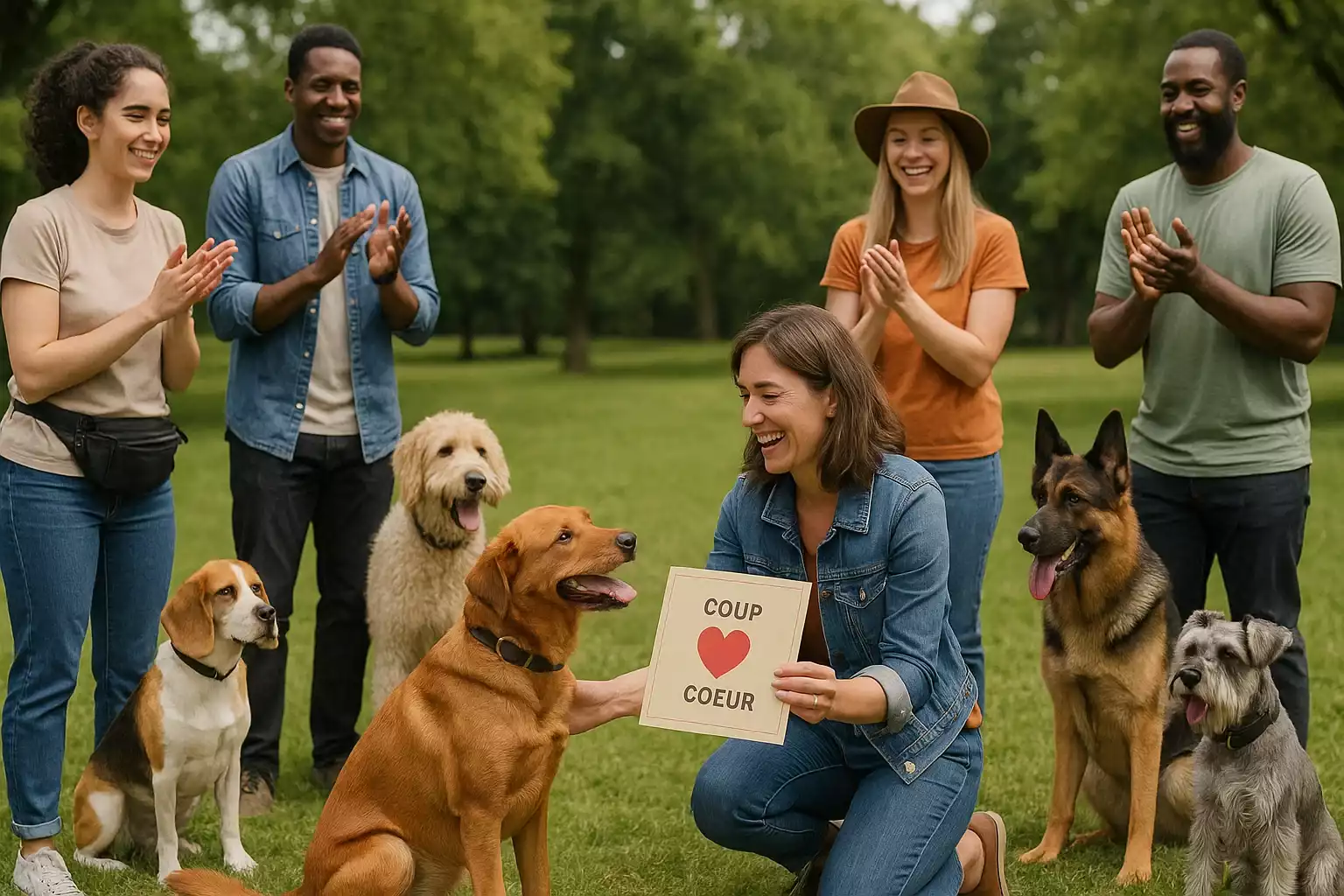 Concours amical pour chiens non LOF dans un parc avec remise de prix
