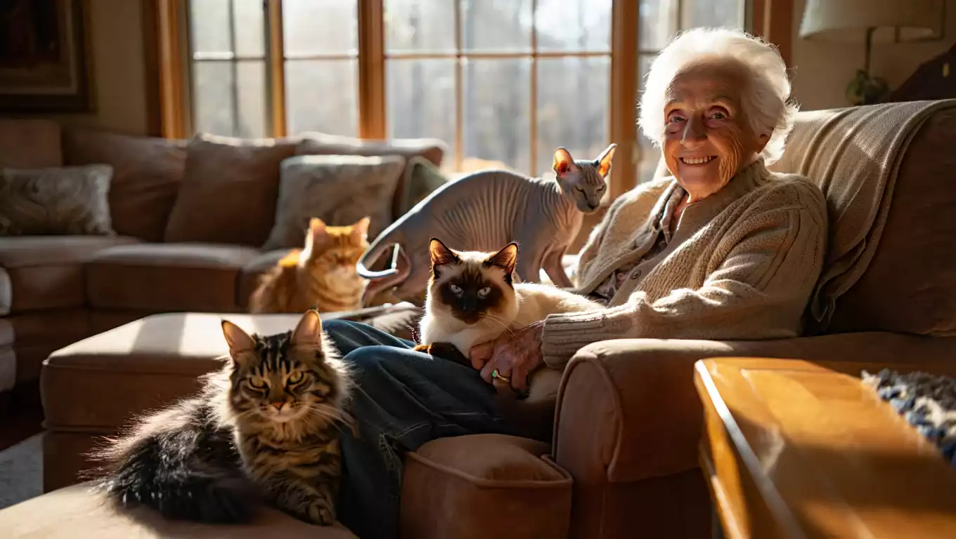 Les 8 races de chat qui sont idéales pour les retraités