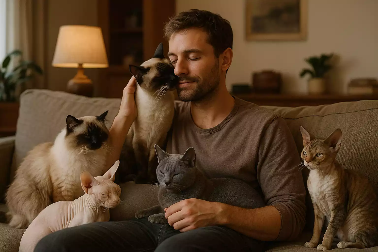 Les 8 races de chat qui sont idéales pour les personnes célibataires