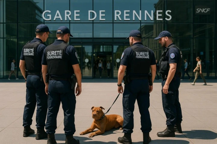 Quatre agents de la police ferroviaire agressés par un chien, l’animal abattu en gare de Rennes