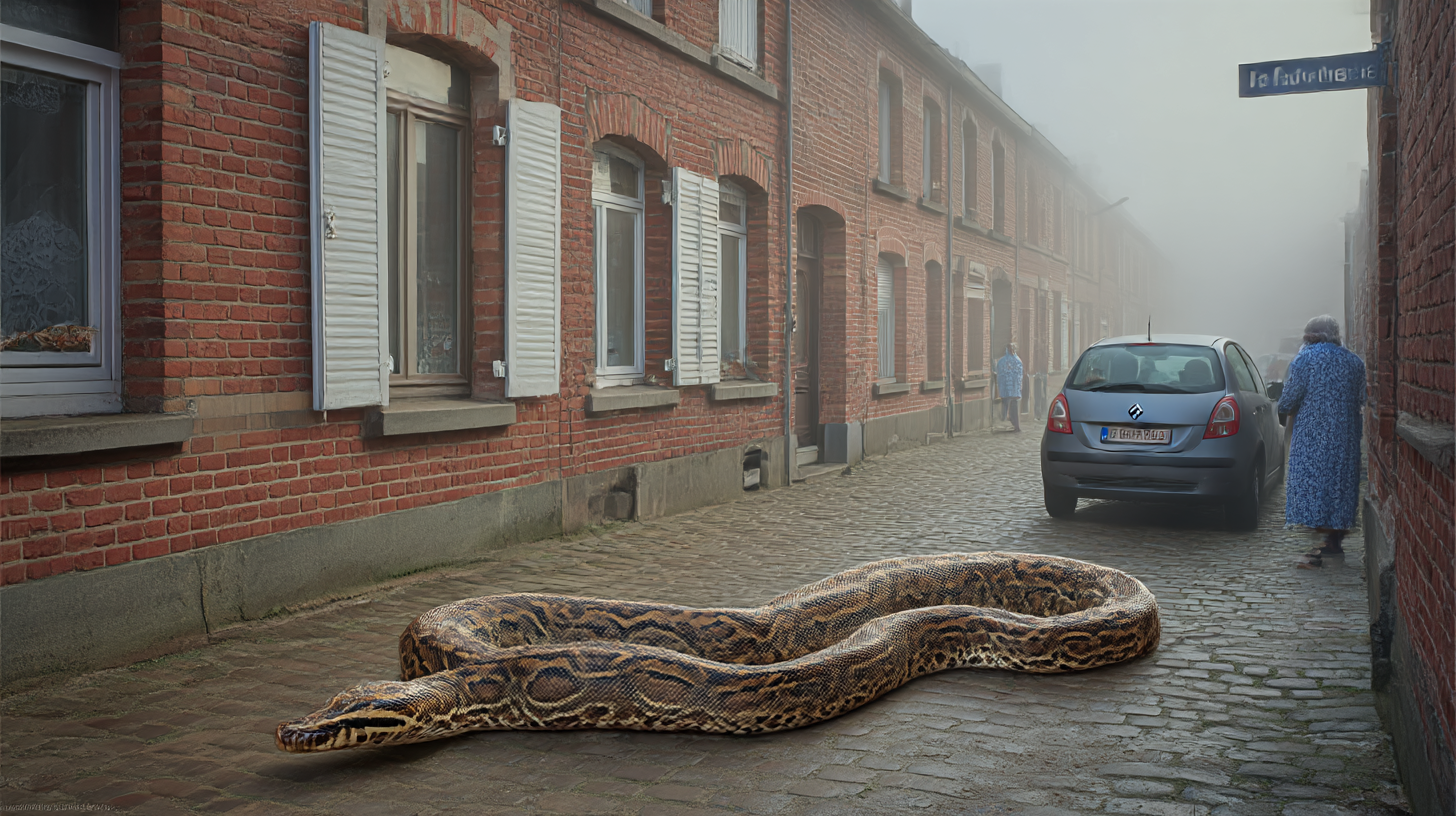 Beuvry : le python du garage finit dans la rue, les voisins sous le choc