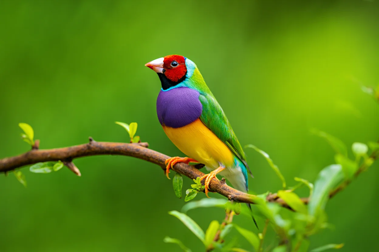 Découvrez le Diamant de Gould : Un compagnon coloré et vif venu d’Australie