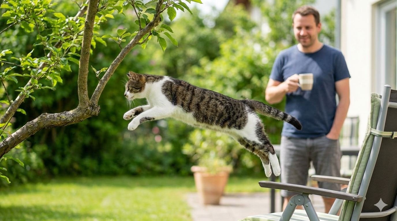 chat en forme qui saute