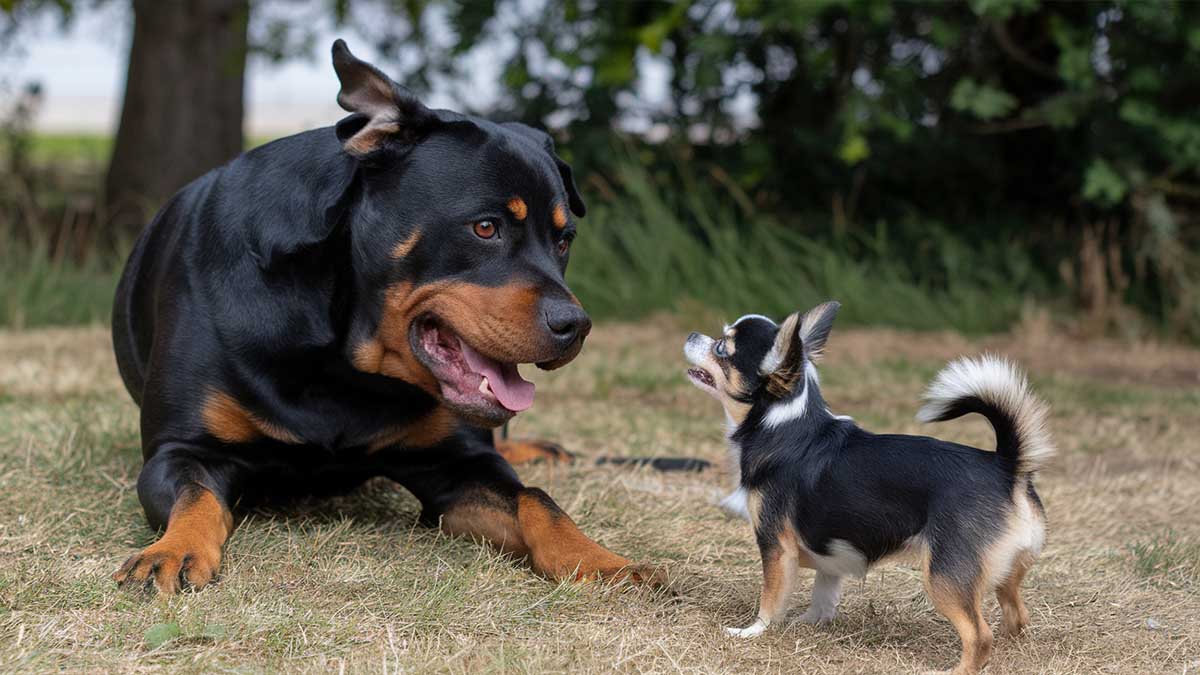 Ce Rottweiler a peur après avoir croisé un Chihuahua, la vidéo émeut des millions de personnes
