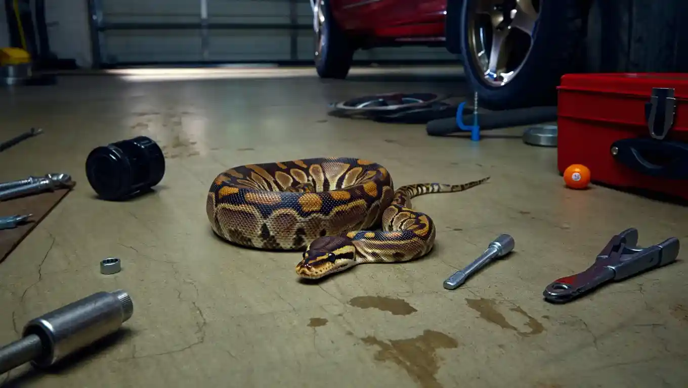 Serpent dans le garage : ce coin précis où il adore se cacher (et comment l’éviter)